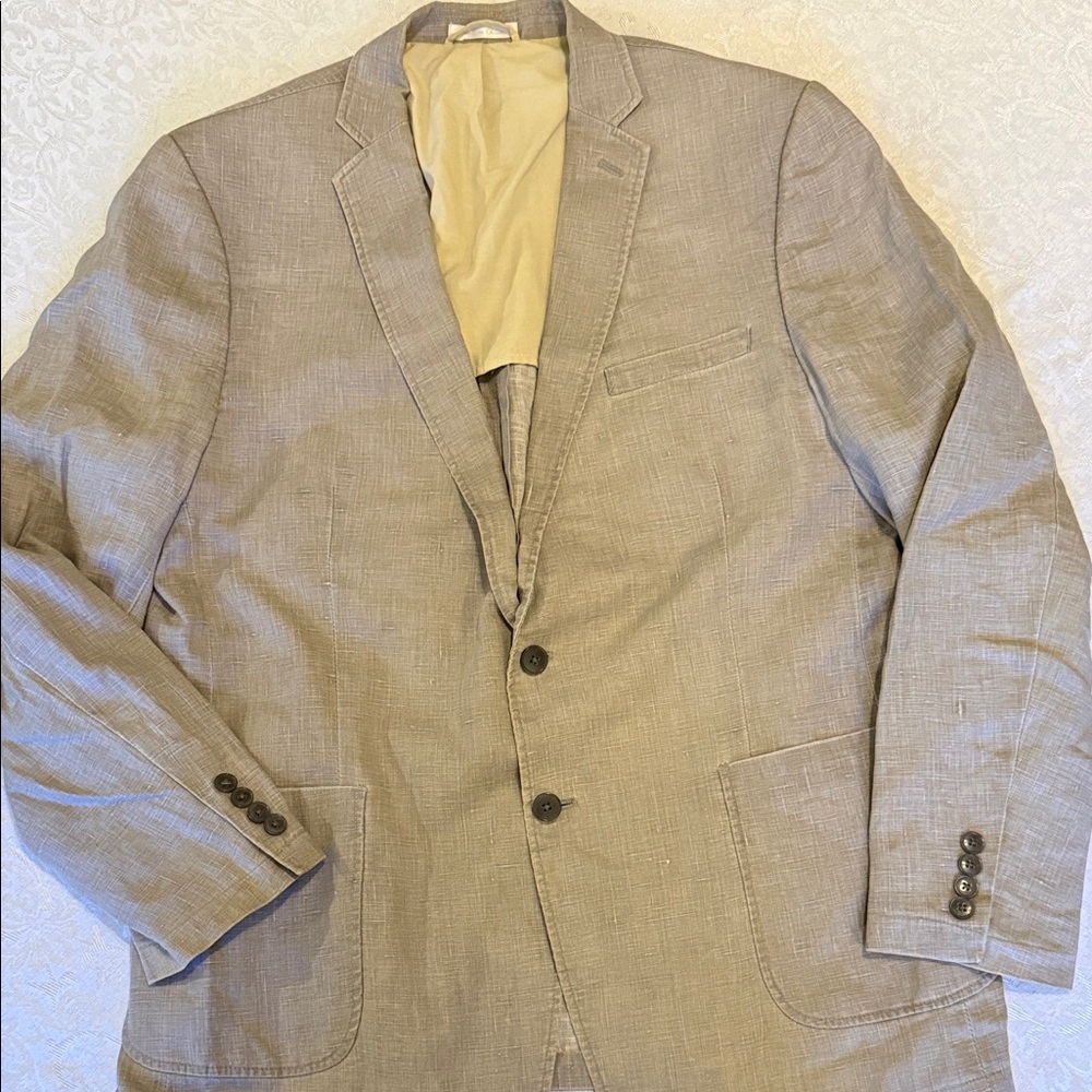 Calvin Klein 100% Linen Tan Sport Coat Blazer | Men’s 46L